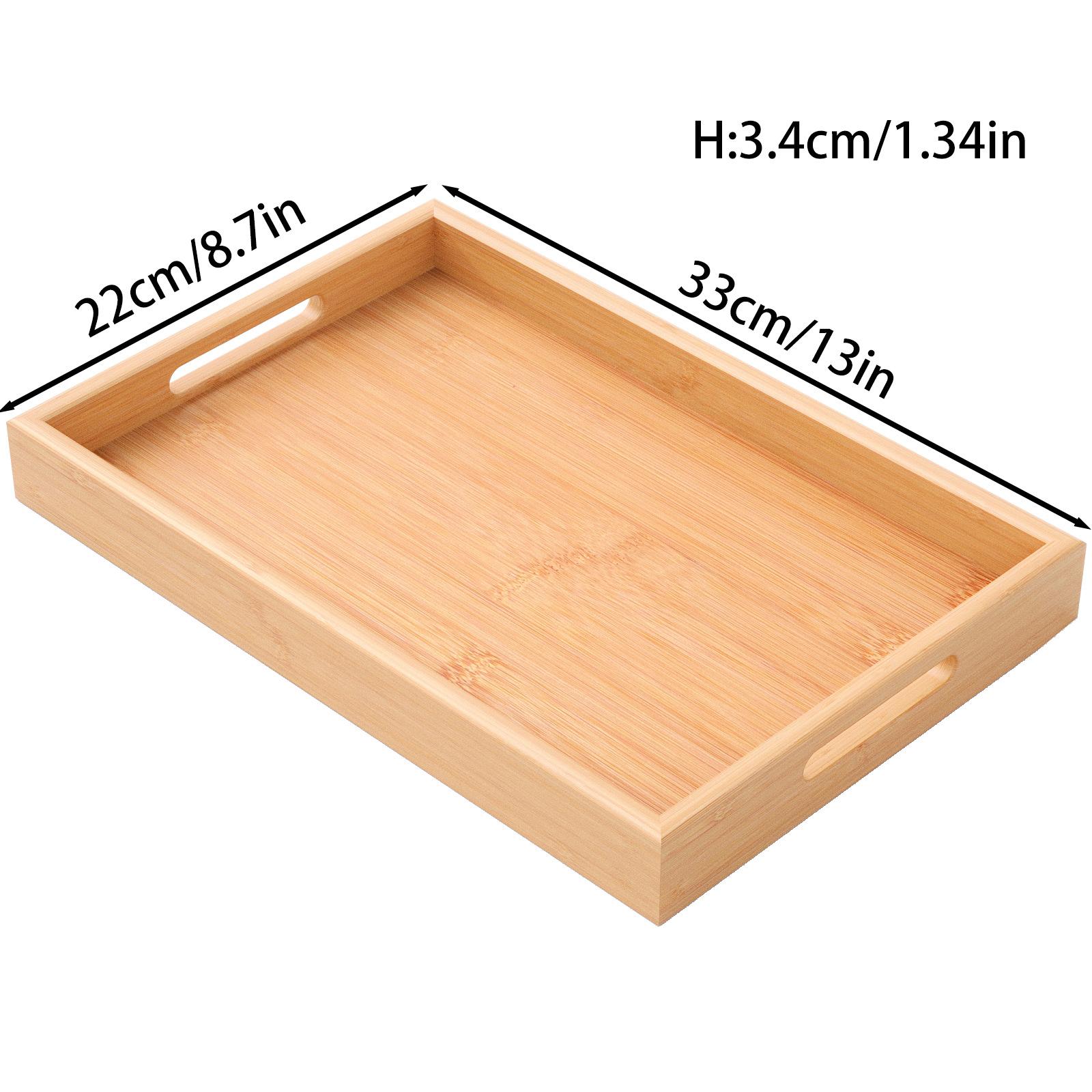 Flat Bamboo Rectangular Storage Tray, for Water Cup, Coffee Cup Storage, Hotel Restaurant Tea Set, Home Daily Plate, Tableware