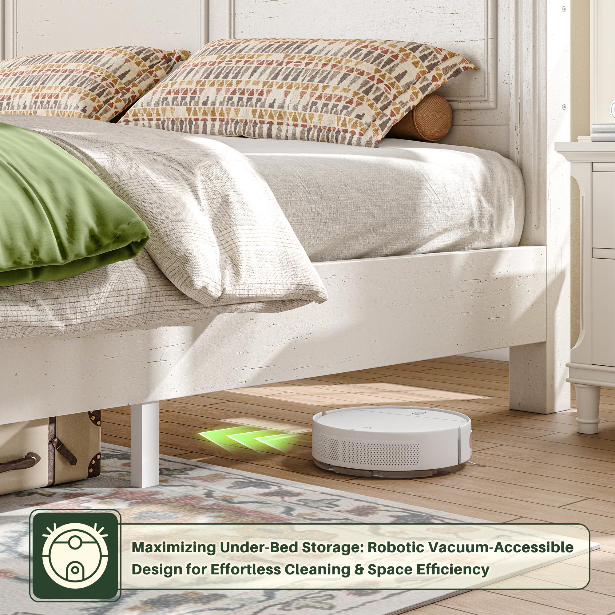 Raybee Wooden Bed Frames for Queen Size, King Bed Frame with 2 Drawers & 51.25" H Tall Headboard,Modern style Solid Wood Bed Frame/Durability& Silent /No Box Spring Required/Easy Assembly/Luxury Bedroom Furniture Design Raybee Wooden Bed Frames for Queen Size, King Bed Frame with 2 Drawers & 51.25" H Tall Headboard,Modern style Solid Wood Bed Frame/Durability& Silent /No Box Spring Required/Easy Assembly/Luxury Bedroom Furniture Design