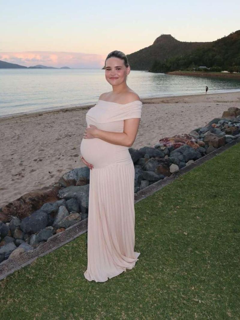 Elegant Off-Shoulder Ruched Maxi Dress, Maternity Baby Shower Gift, Long Flowy Party Dress, Maternity Dresses, Women's Fashion Clothing