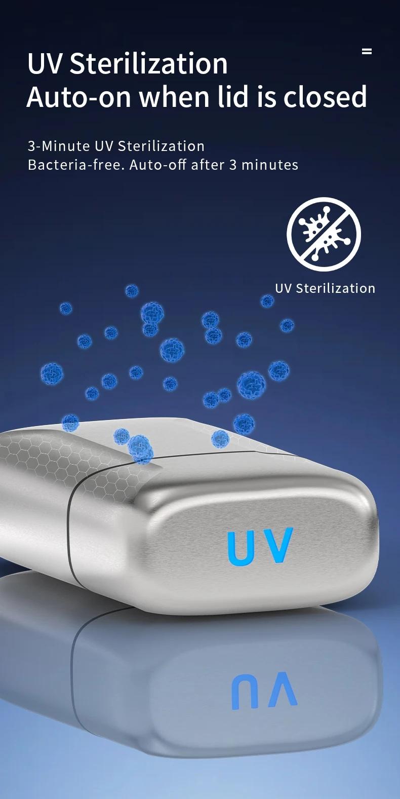 Kemei T402 UV-Disinfecting Metal Double-Foil Shavers for Men Facial Professional Barber Reciprocating Razor Bald Head Shaving Machine Durable