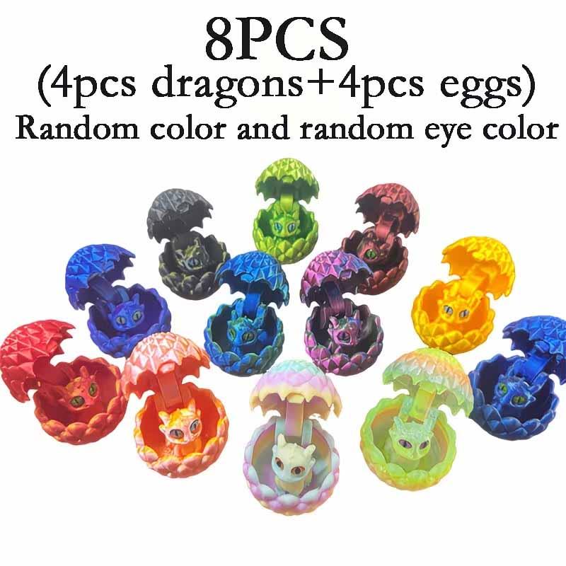 8pcs Set of Mini Dragon Egg Ornament Toys, Mini Cute Design, Durable Plastic, Fantasy Model Collectibles and Doll Gifts, Home Indoor Decorative Crafts. Easter, Christmas, and Holiday Themed Decorations, Car Display Ornaments, Desk