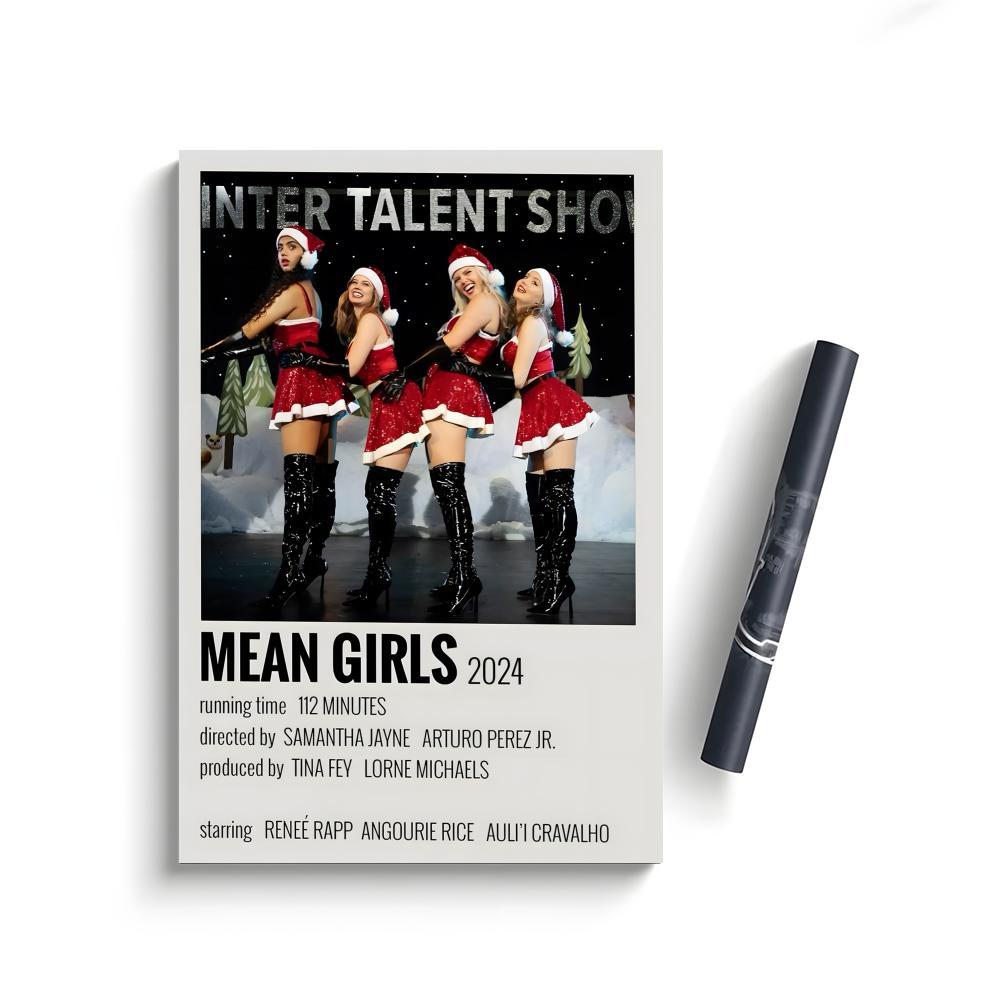 Mean Girls Movie Frameless DIY Sticky Poster Self-Adhesive Waterproof Art Sticker, Aesthetic Minimalist Wall Poster for Coffee Shop, Bar & Home Room Decor
