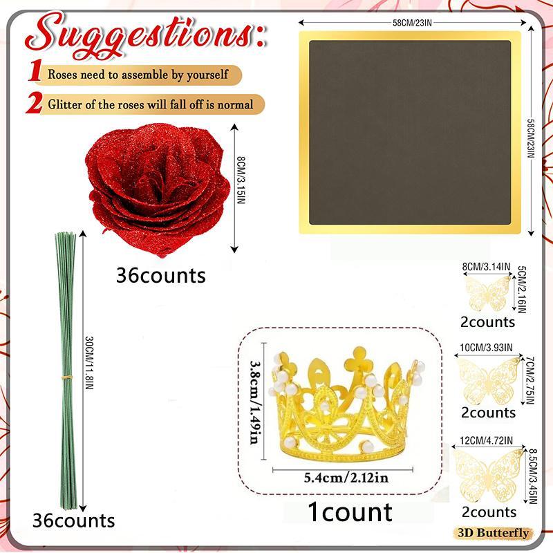 Artificial Rose Bouquet, 11/36 pcs DIY Romantic Faux Rose Flower Bouquet, Decorative Flowers for Home, Parties, Weddings, Anniversaries and Festivals, Artificial Roses Bouquet