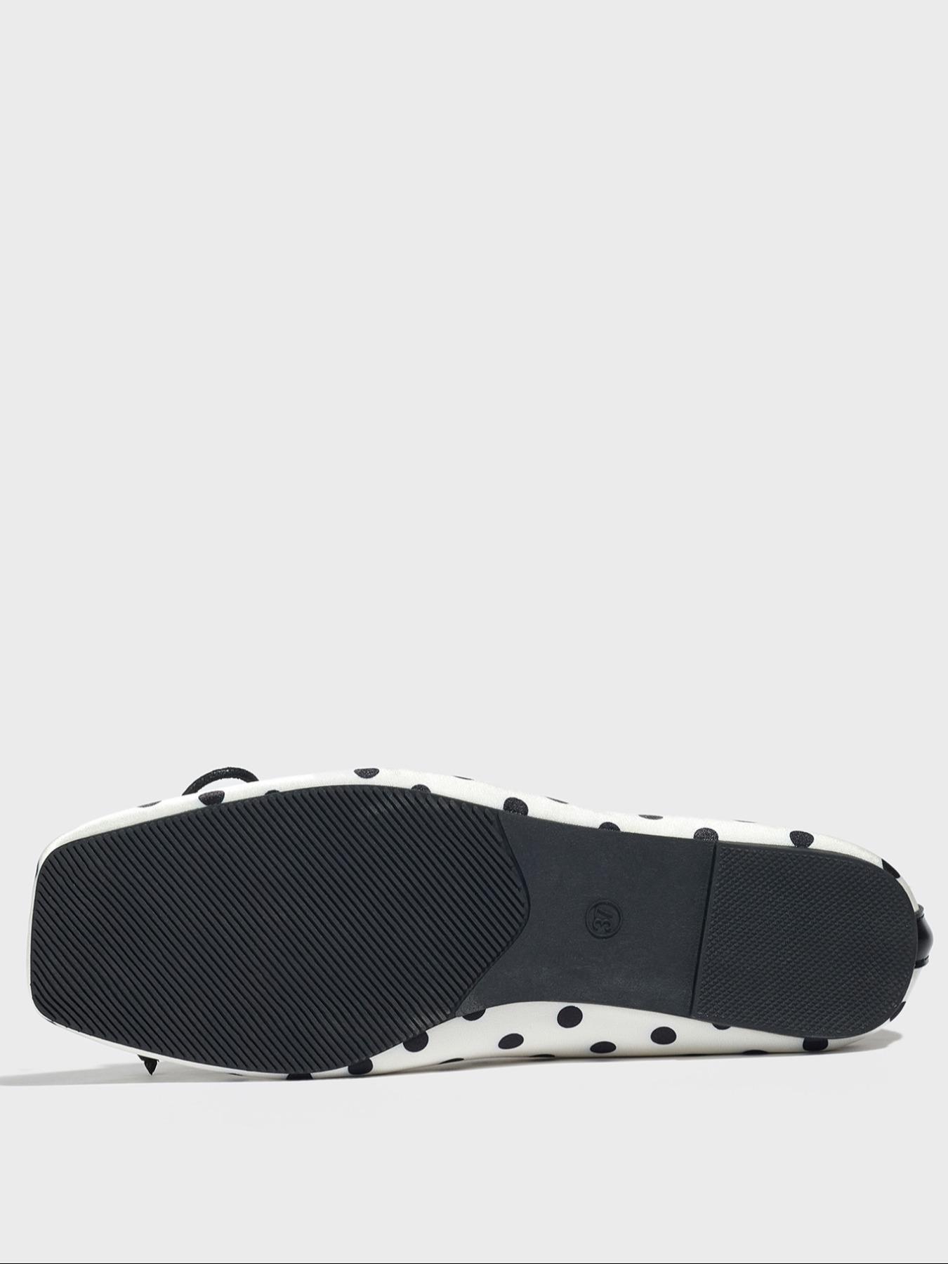 Women's Square Toe Mary Jane Shoes, Polka Dot Design, Comfortable Lightweight Flat Casual Shoes for Fall Winter, Mary Jane Flats