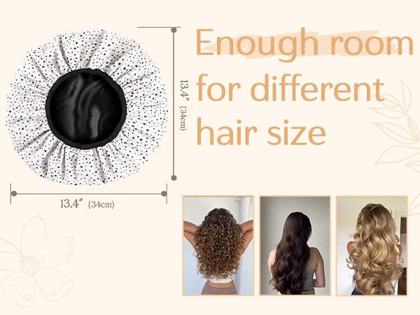 Yanibest Luxury Satin Shower Cap for Women - Waterproof Extra Large Double Layer Reusable Adjustable for Braids Long Hair Bathroom Accessory Green TikTokShopBlackFriday