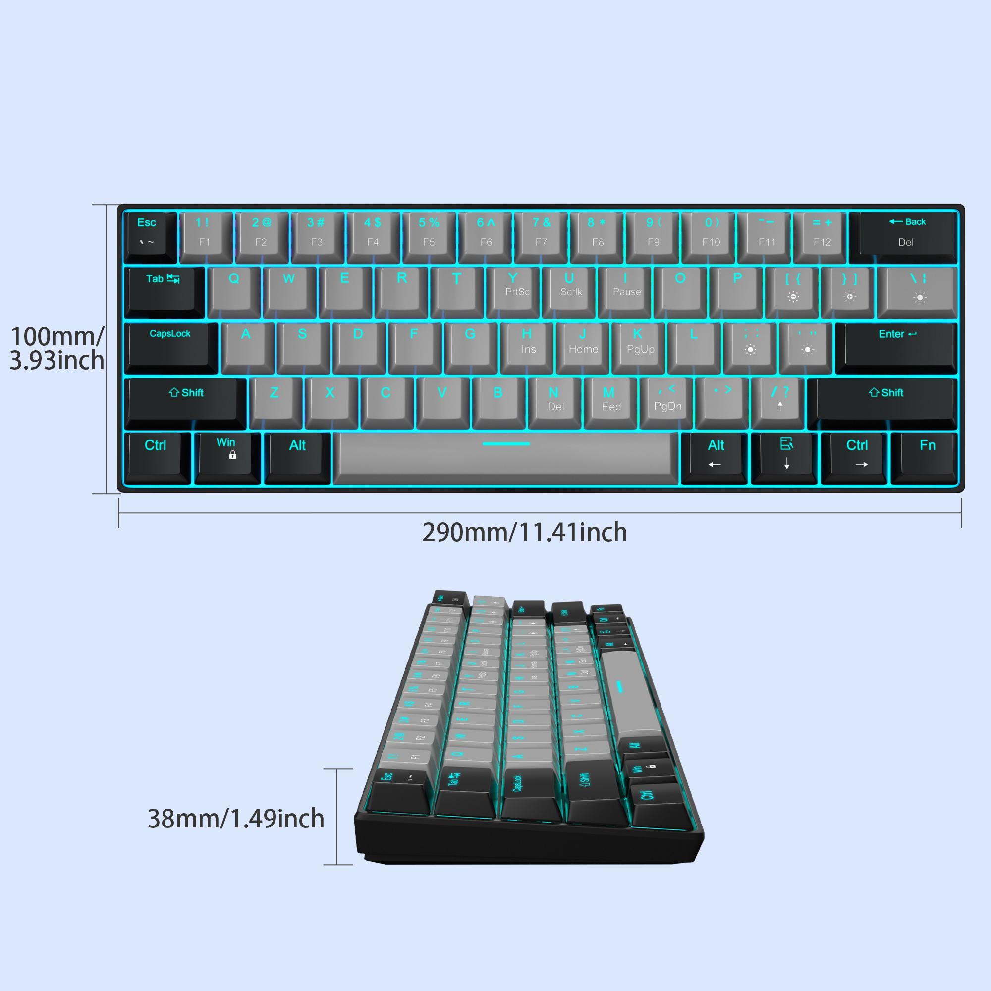 MageGee 61% mechanical keyboard Star61 gaming keyboard ,  PBT Keycaps, DIY Keycap Replacement,Convenient to carry,Suitable for gaming and office use