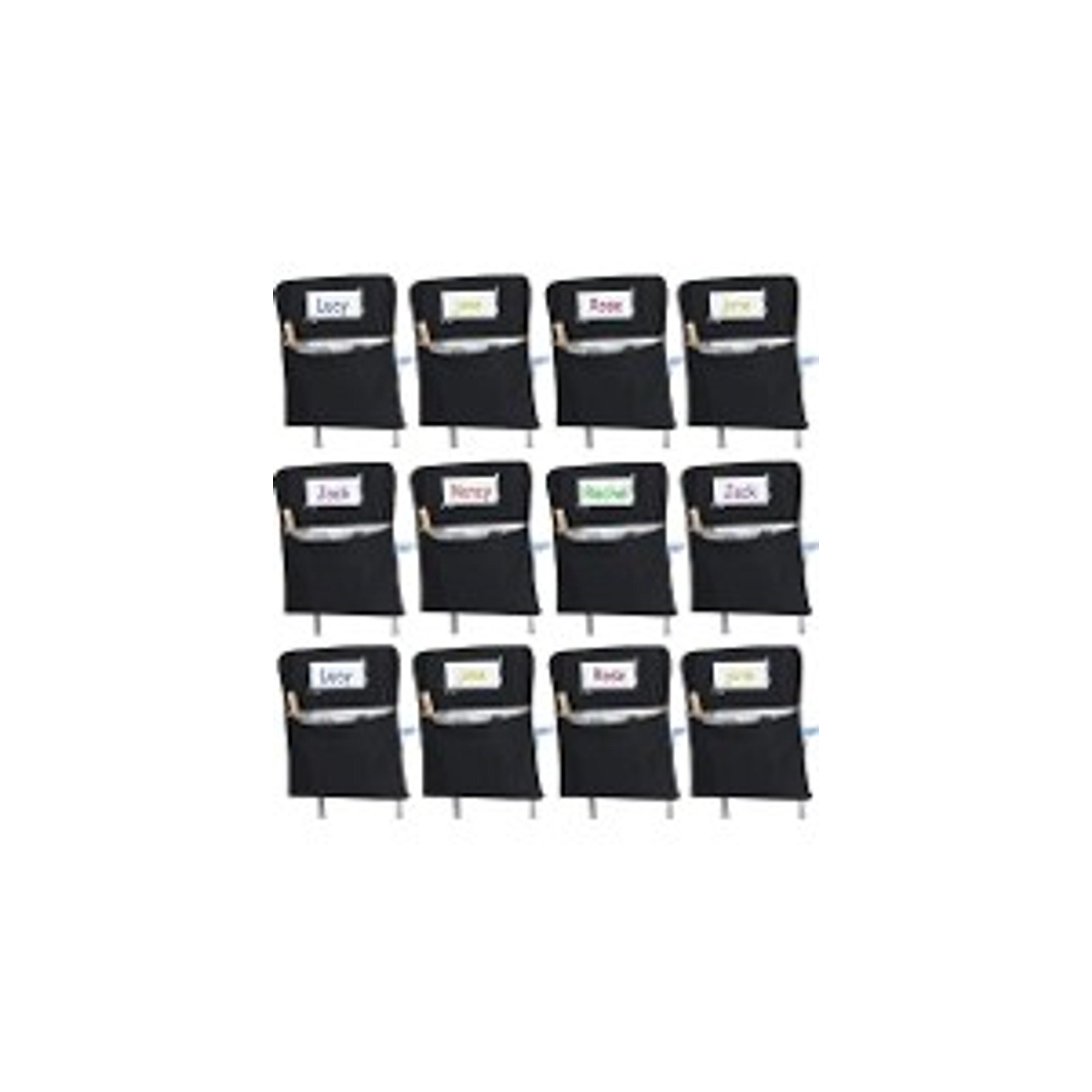 6 Pack 17 Inch Chairback Chart Student Chair Pockets, Black | Chair Back Classroom Organizer, with Name Tag, Chairback Storage Bags, Desk Organizer for Keeping Book Table Desk Organized 6 Pack 17 Inch Chairback Chart Student Chair Pockets, Black | Chair Back Classroom Organizer, with Name Tag, Chairback Storage Bags, Desk Organizer for Keeping Book Table Desk Organized