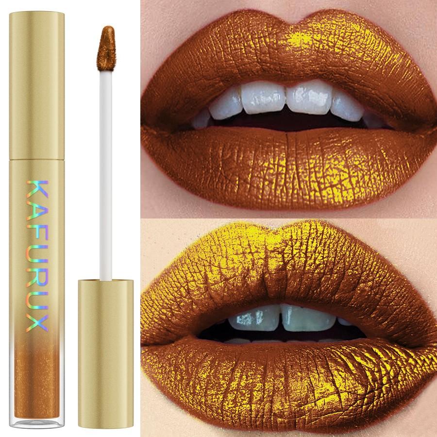 Special Gold Glitter Lipstick, Liquid Lip Gloss, Long-Lasting Metallic Color, Bold Makeup, Daily Wear, Gothic Cosplay, High Pigmentation