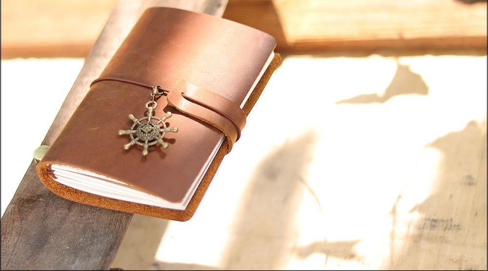 100% Genuine Leather Journal Refillable Travel Notebook Retro DIY Handmade Diary Sketchbook School Office Gift Customized