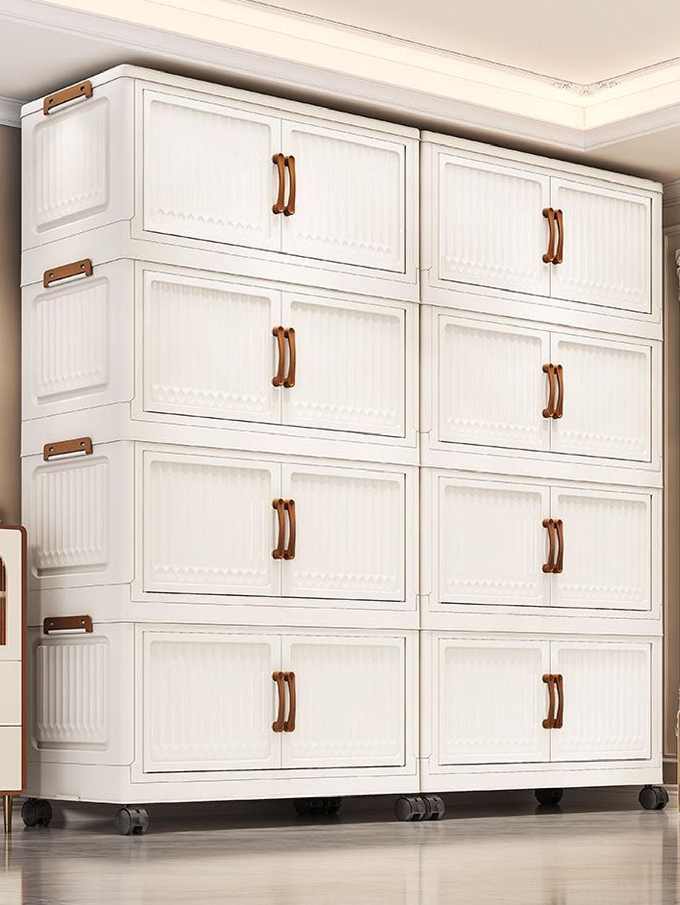 Foldable Snack Storage Rack, Multi-Layer Toy Organizer, Home Kitchen Cabinet, Living Room Display Shelf, Space-Saving Design, Organizing