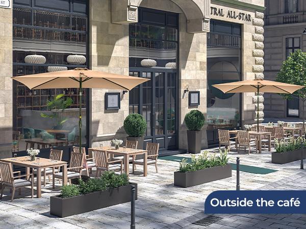 RoyalCraft 6.5 x 10FT Large Patio Umbrella, Outdoor Rectangle Umbrella with Aluminum Pole, Outdoor Table Market Umbrella with Crank, 6 Steel Ribs, Polyester Canopy for Patio Garden, Pool, Lawn, Backyard