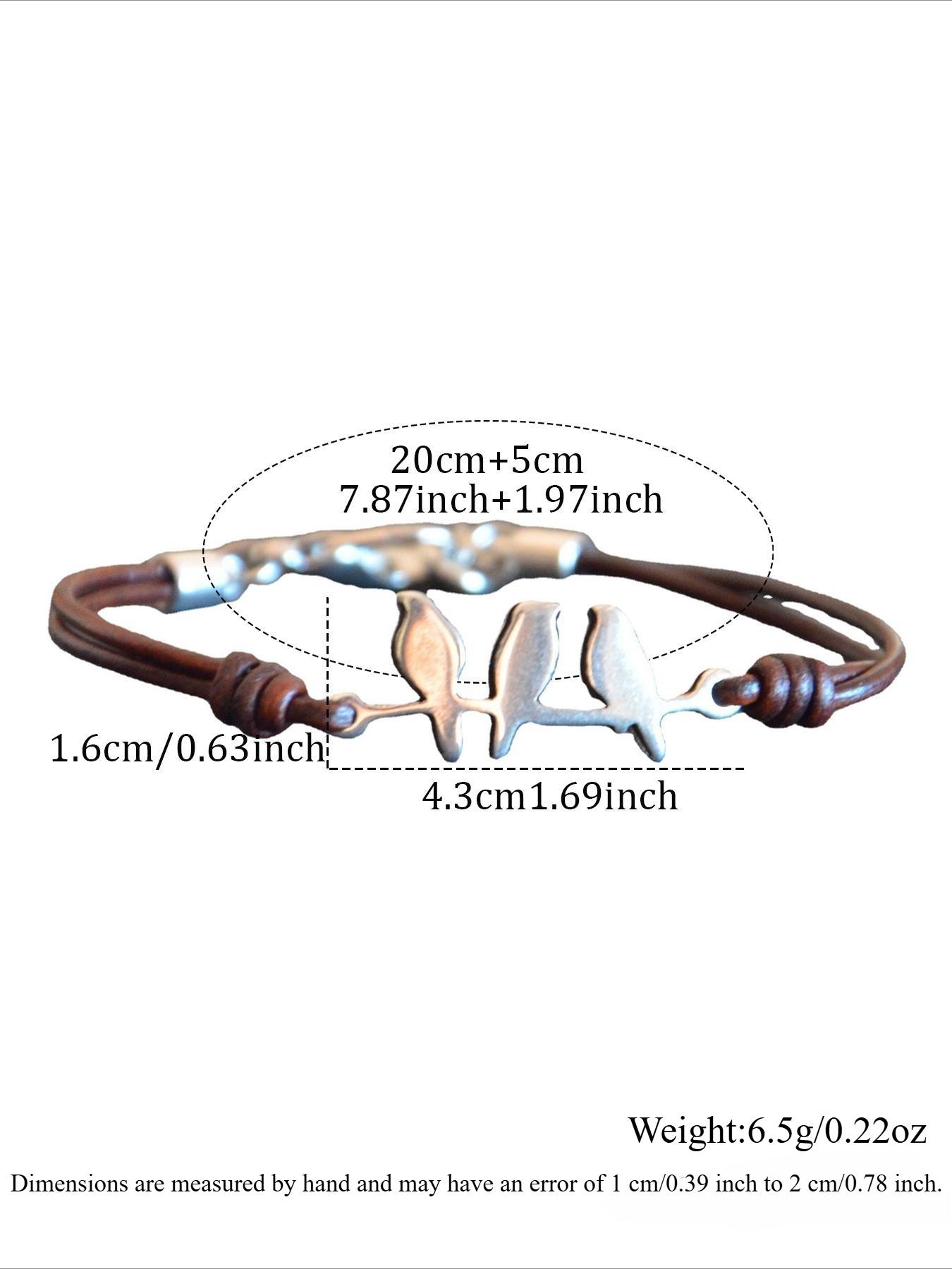 Boho Style Bird Design Pu Leather Bracelet, Trendy Stack Bangle, Fashion Jewelry for Party, Daily Clothing Decor, Trendy All-match & Exquisite Jewelry for Birthday Gift