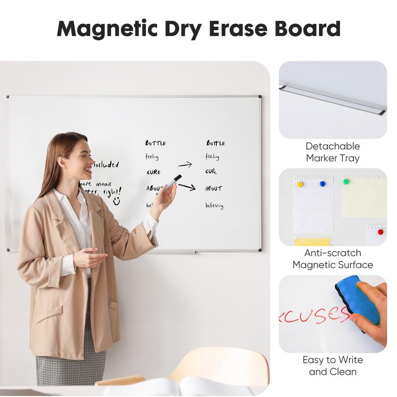 【Deal】Magnetic Dry Erase Board, 36 X 24 Inches White Board for Home Office School,Sliver Reinforced Aluminum Frame