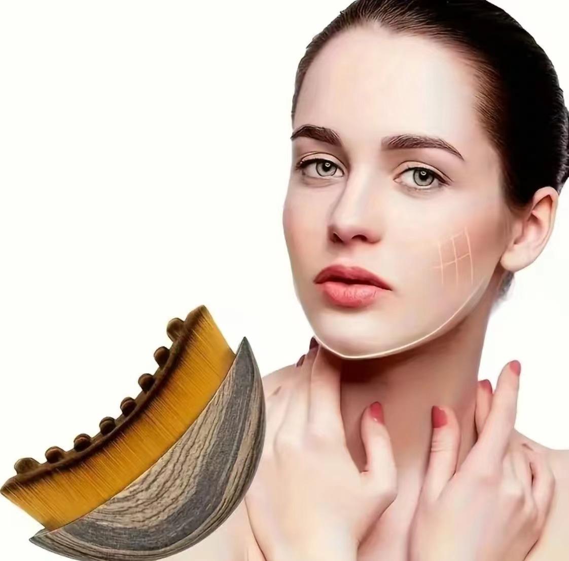 Lymph Contour Facial & Body Brush, ErgonomicDesian Soft Polvester Bristles,PrecisionJawline & Neck Sculpting,Fragrance-Free, AlSkin Types