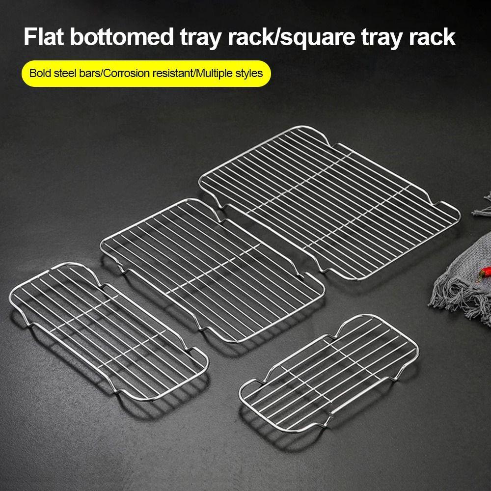 New Stainless Steel Cooling Rack Non-stick Silver BBQ Tray Barbecue Cooking Mesh Shelf