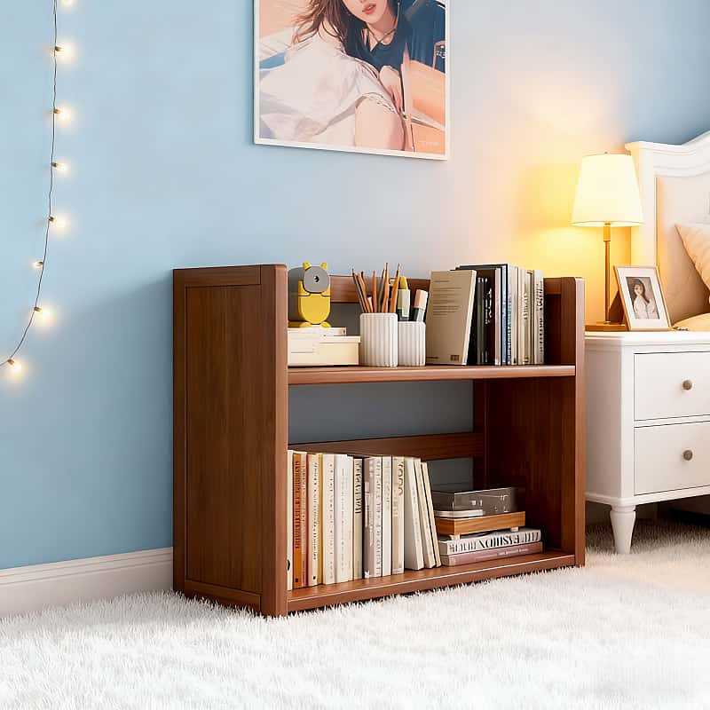 Multi-Layer Wood Bookshelf with Reinforced Back Panel, Space-Saving Storage Rack for Dormitory, Office, Home, Easy Assembly, Durable Design, Home Office Furniture