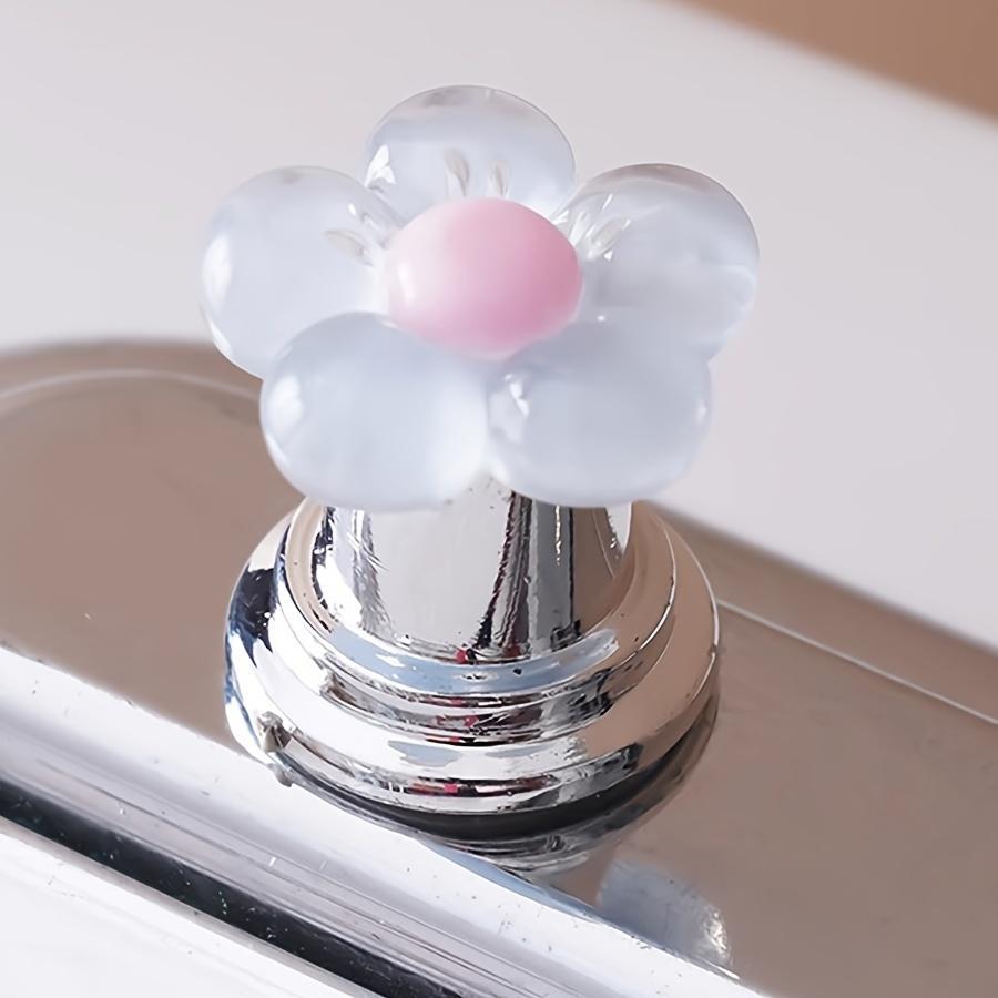 1/2pcs-Easy to press, cute and charming cartoon flower toilet flush handle, stylish bathroom accessory, elegant, suitable for long nail care
