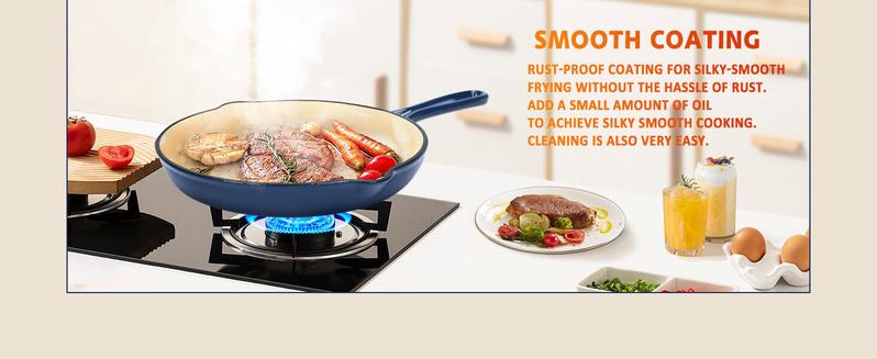 Uniflasy Navy Blue Enameled Cast Iron Cookware Set - 7-Piece Dutch Oven, Sauce Pan & Skillet with 3 Lids, PFOA-Free Ceramic Coated, Heavy Duty Construction, Gas/Induction/Oven Safe Casserole