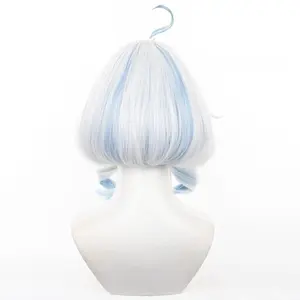 Genshin Impact Furina Cosplay Wig Focalors Cosplay Two Detachable Hairstyles Wig Short  Halloween Party Synthetic Wig for Women