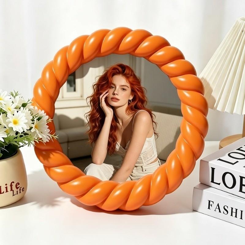 4-Inch Round Resin Photo Frame, Boho Style Home Decor, Ideal for Living Room, Bedroom, Office, Perfect Gift for Birthdays, Weddings
