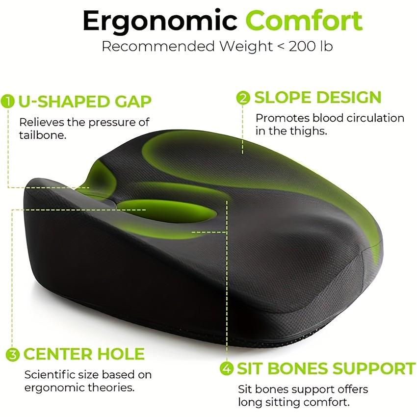 Innovative Donut Pillow Hemorrhoid Scientific Center Hole Tailbone Cutout, Donut Seat Cushion for Tailbone, Sciatic Nerve Pain, Post-Surgery Sitting