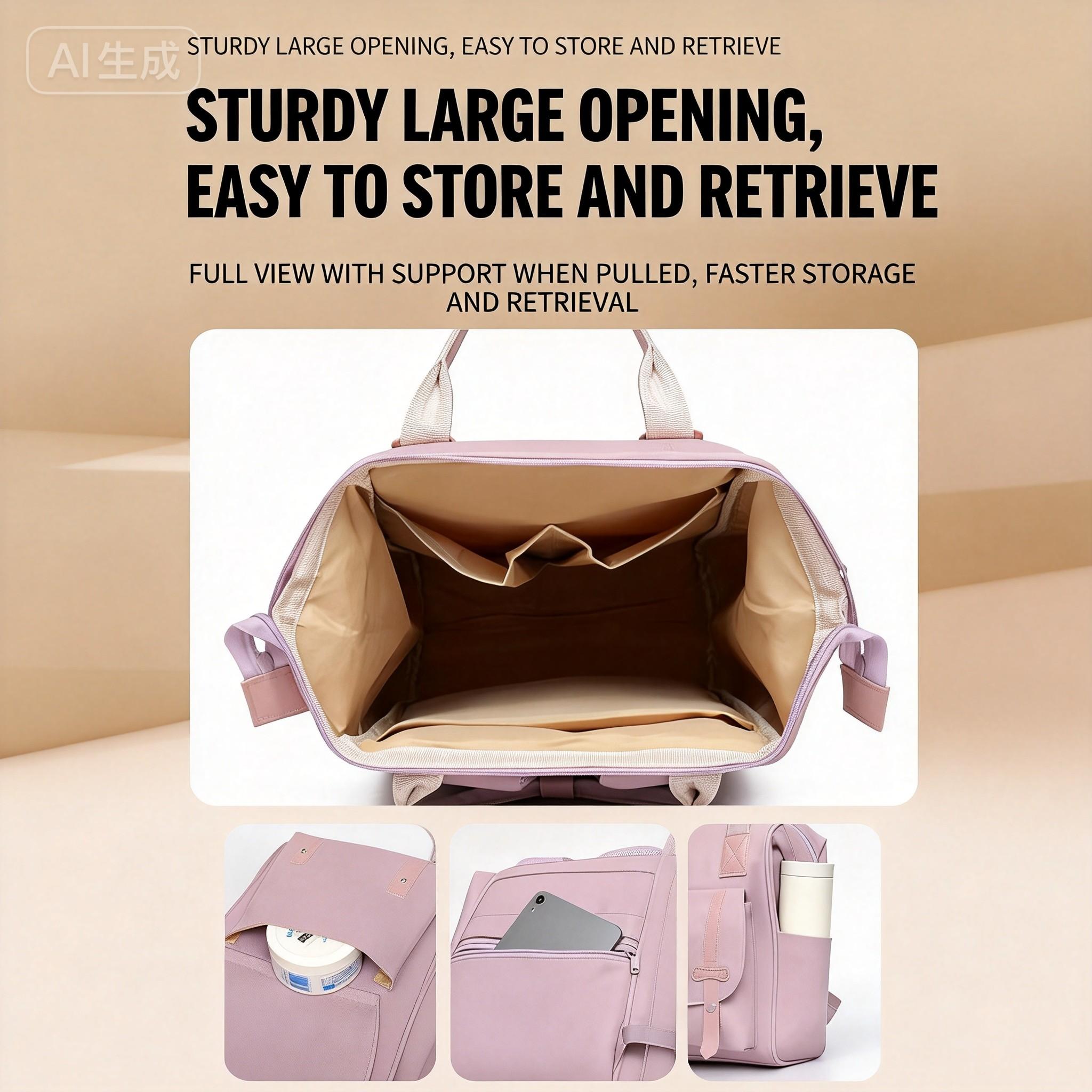 Mommy Bag Fashion Large Capacity Multi-Functional Backpack, Baby Travel Organizer, Dual Shoulder Bag for Mothers, 1pcs