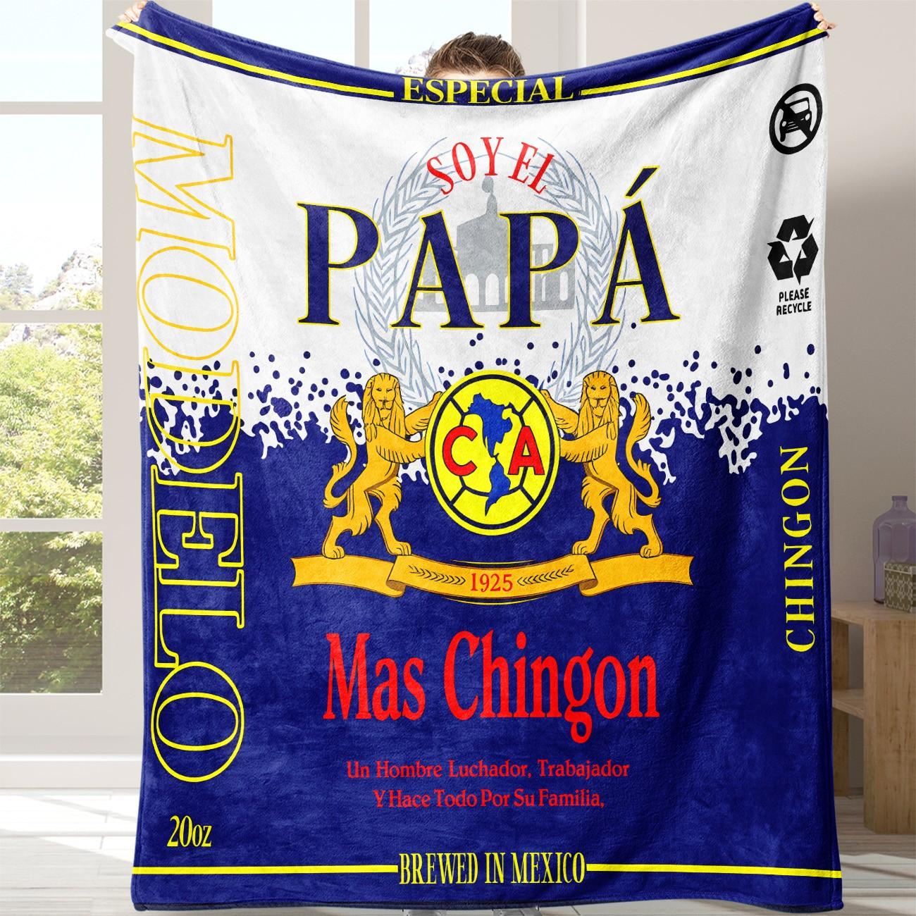 Papa Letter Print Soft Blanket, 1 Count Casual Soft Throw Blanket, Air-conditioned Room Blanket, Warm Nap Blanket for Home Office Travel Camping