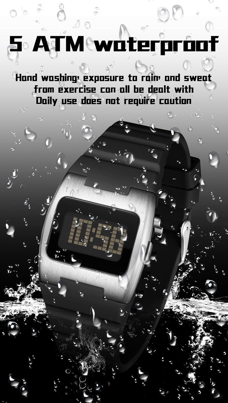 Sanda Fashion Square Sports Watch, Waterproof Luminous Multifunctional Wristwatch, Analog-Digital, Perfect Birthday & Festival Gift