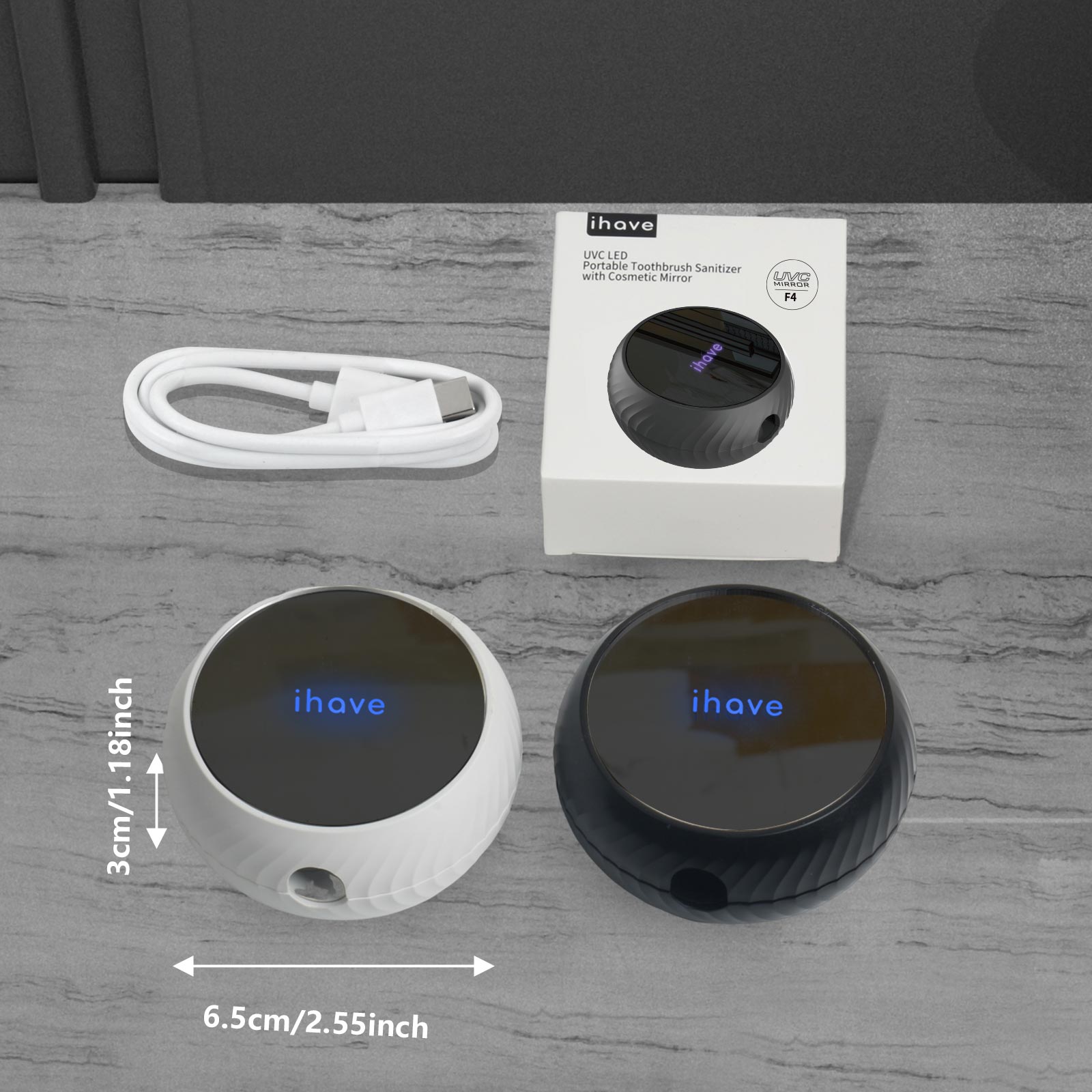 iHave Toothbrush Sanitizer – Wall-Mounted UV Toothbrush Holders for Bathrooms, Stylish Bathroom Accessories and Bathroom Decor for Home & RV, Travel Essentials, Cool Gadgets Black