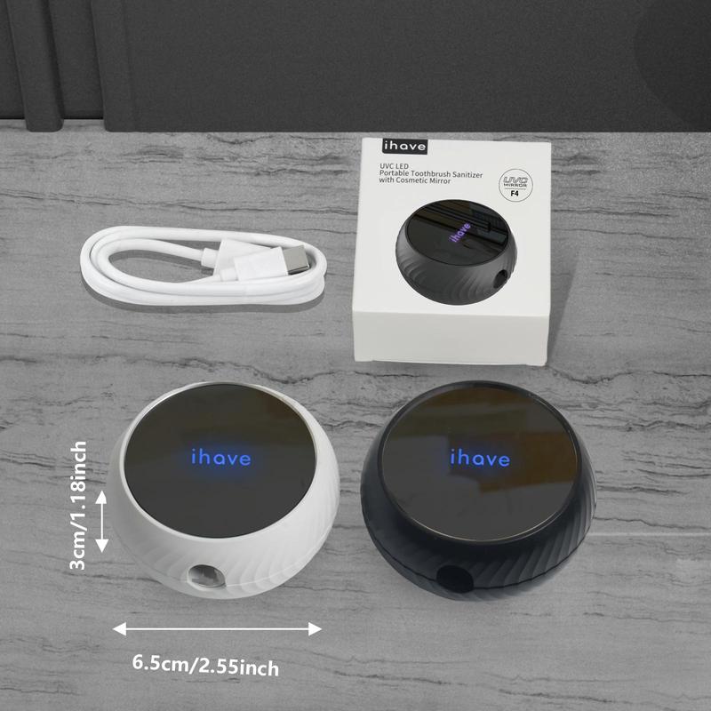 iHave Toothbrush Sanitizer – Wall-Mounted UV Toothbrush Holders for Bathrooms, Stylish Bathroom Accessories and Bathroom Decor for Home & RV, Travel Essentials, Cool Gadgets Black