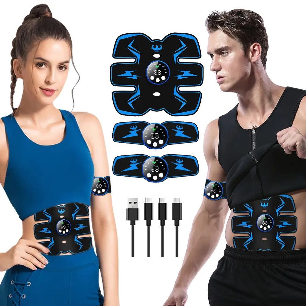 ABS Stimulator, Ab Machine, EMS Abdominal Muscle Stimulator, Muscle Trainer, Stim Tool, USB Rechargeable Gear for Abdomen/Arm/Leg, Ab Stimulator Equipment for Men Women