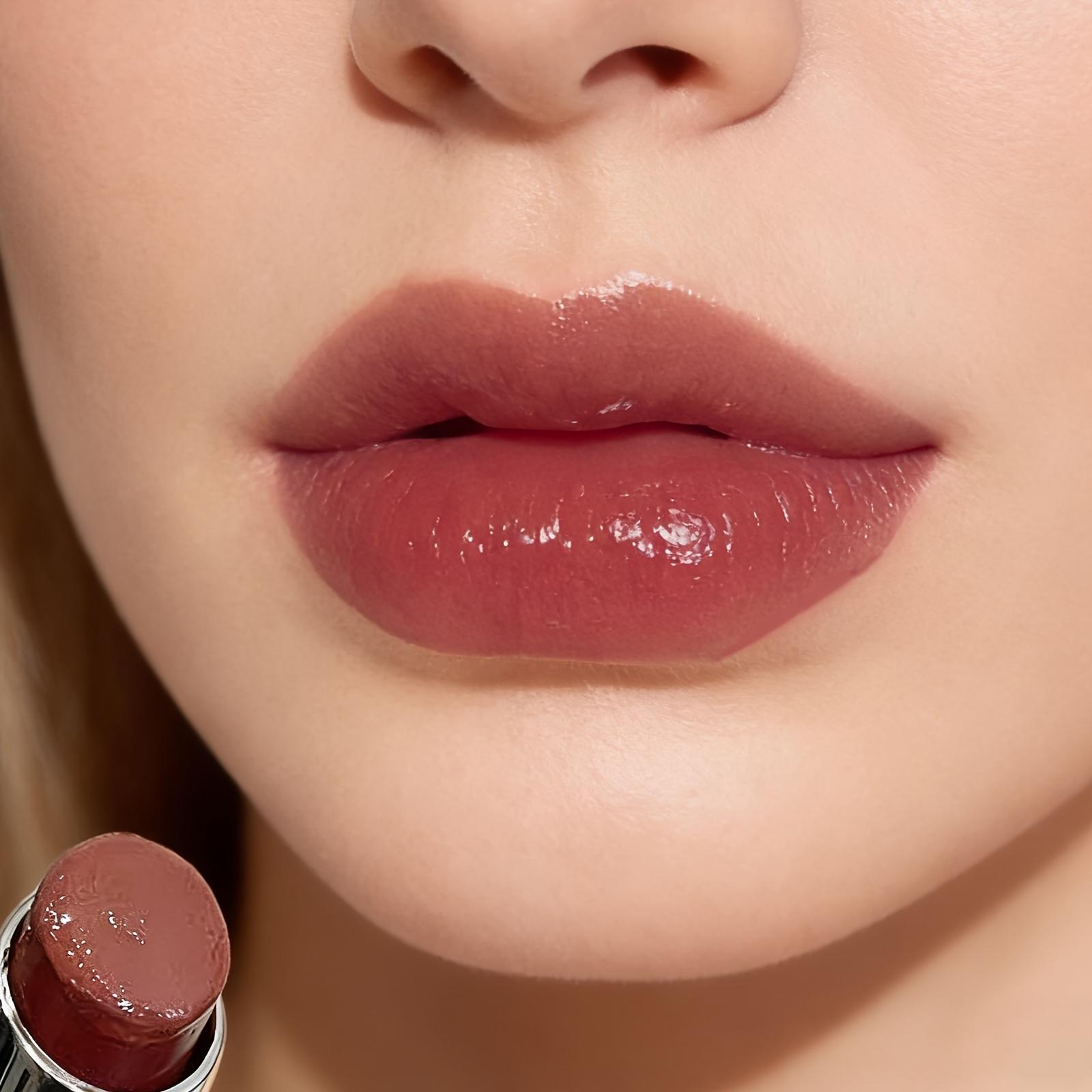 [Moisturizing Tinted Lip Balm] HERORANGE New Mirror-Finish Moisturizing Plumping Tinted Lip Balm, Hydrating Daily Lipstick with a Watery Glow, Cinnamon Milk Pudding Lip Balm, Fade-Resistant, Smudge-Proof, Long-Lasting Hydration, Glossy Solid Lip Gloss, Mo