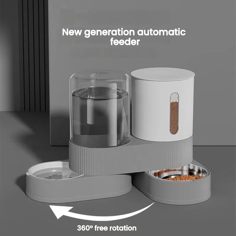 New Automatic Cat and Dog Feeder & Water Dispenser Combo Dog Bowl and Cat Bowl Two-in-One Water Dispenser