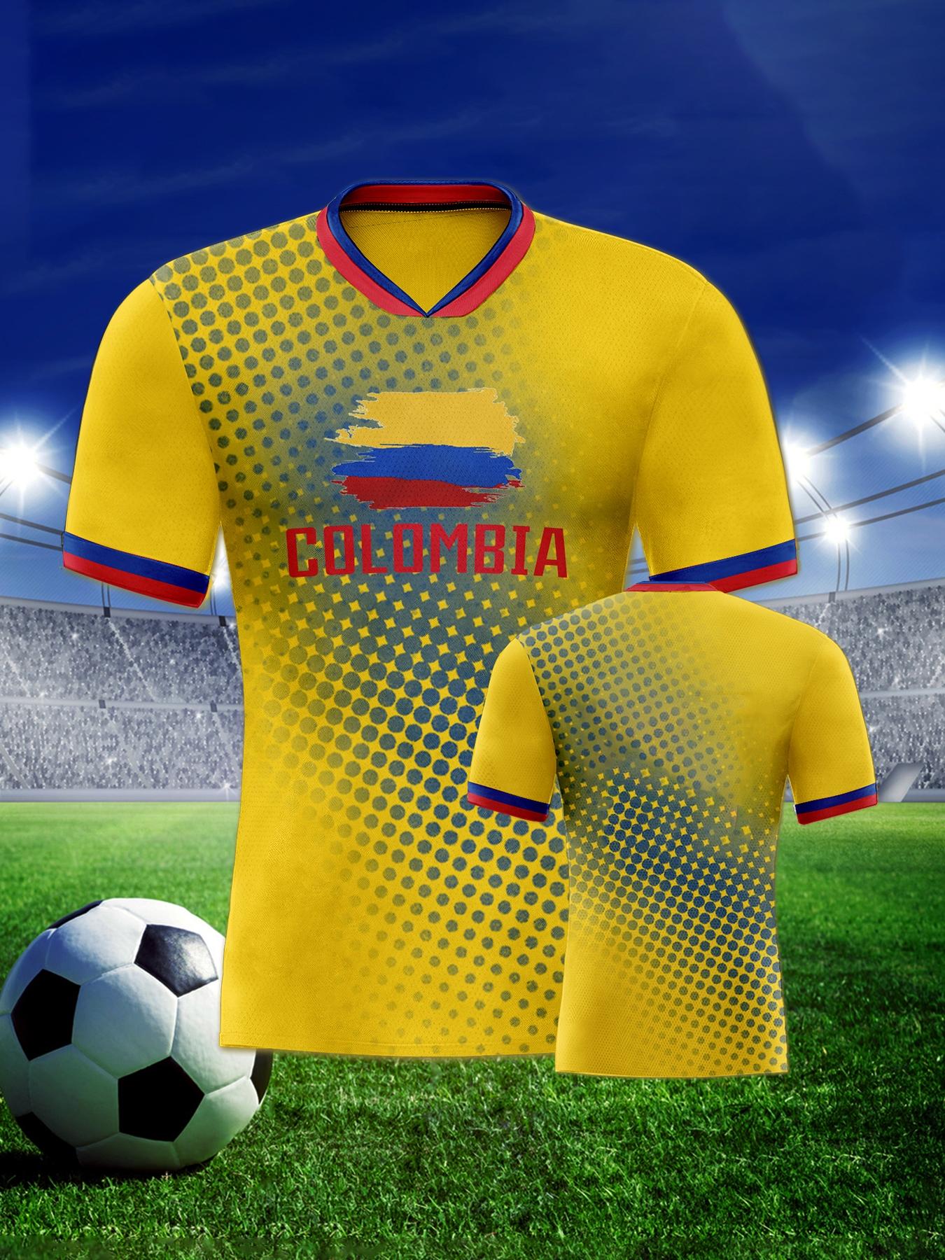 Colombia Football Jersey Men's Breathable Soccer Shirt Colombia National Team Fan Training Uniform