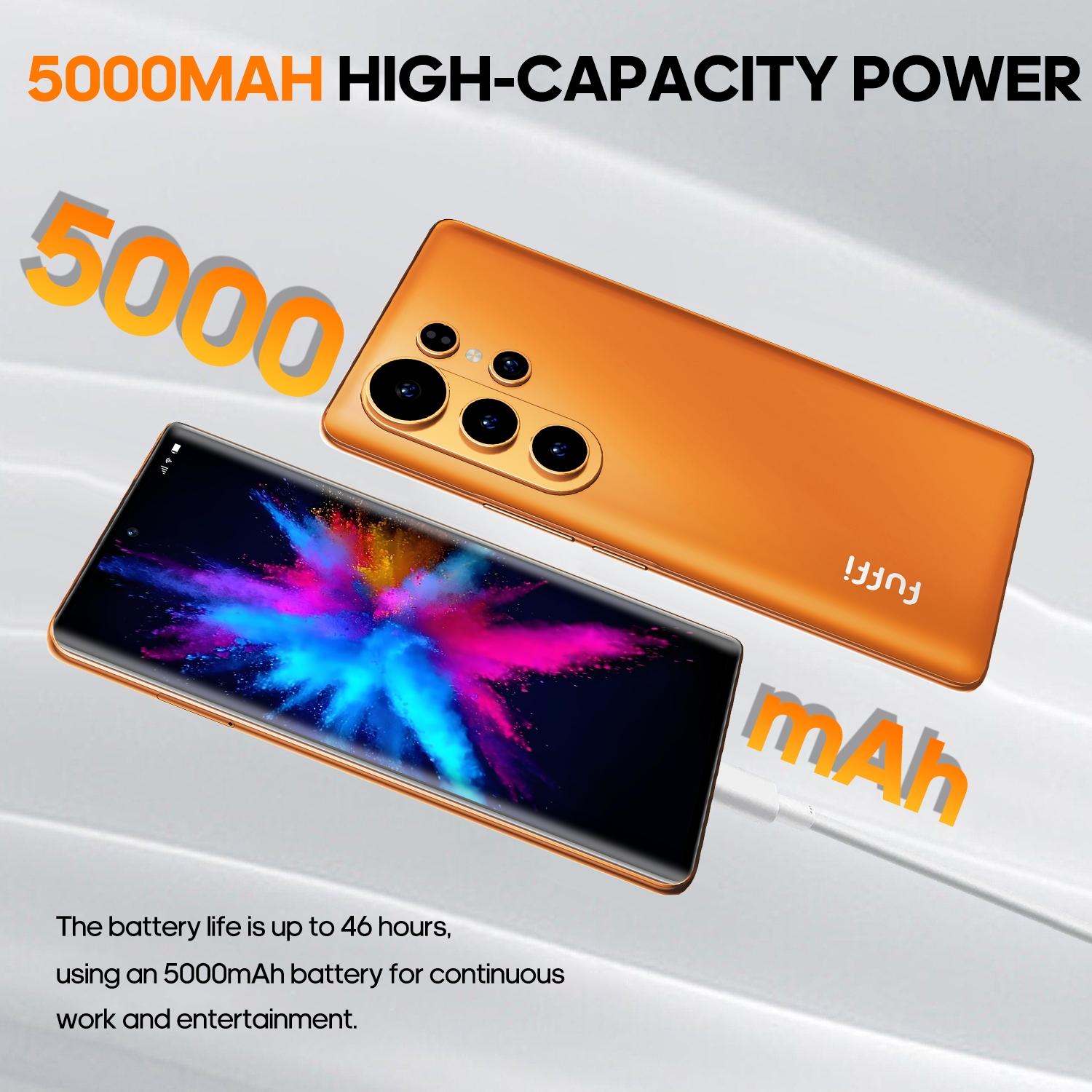 FUFFi 6.67-inch curved screen, 4G network smartphone, 4GB RAM+64GB ROM, 5MP+13MP high-definition camera, eight core processor, Android 12.0 stylish phone, 5000mAh battery, dual card dual standby, GPS