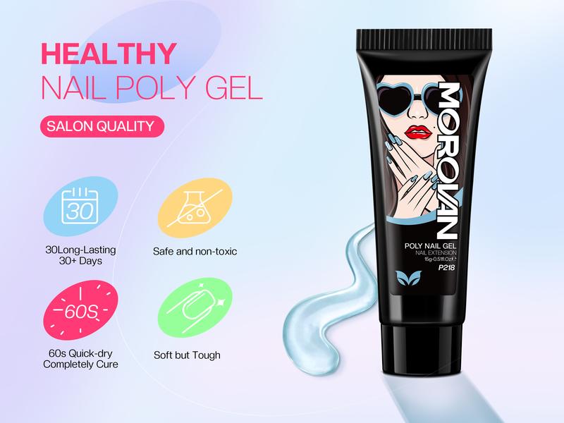 Morovan Poly Gel Nail Colors: 12 Colors Poly Nail Gel 15ml Professional Poly Nail Extension Gel for Holiday Manicure DIY Design Salon at Home Morovan Poly Gel Nail Colors: 12 Colors Poly Nail Gel 15ml Professional Poly Nail Extension Gel for Holiday Manicure DIY Design Salon at Home