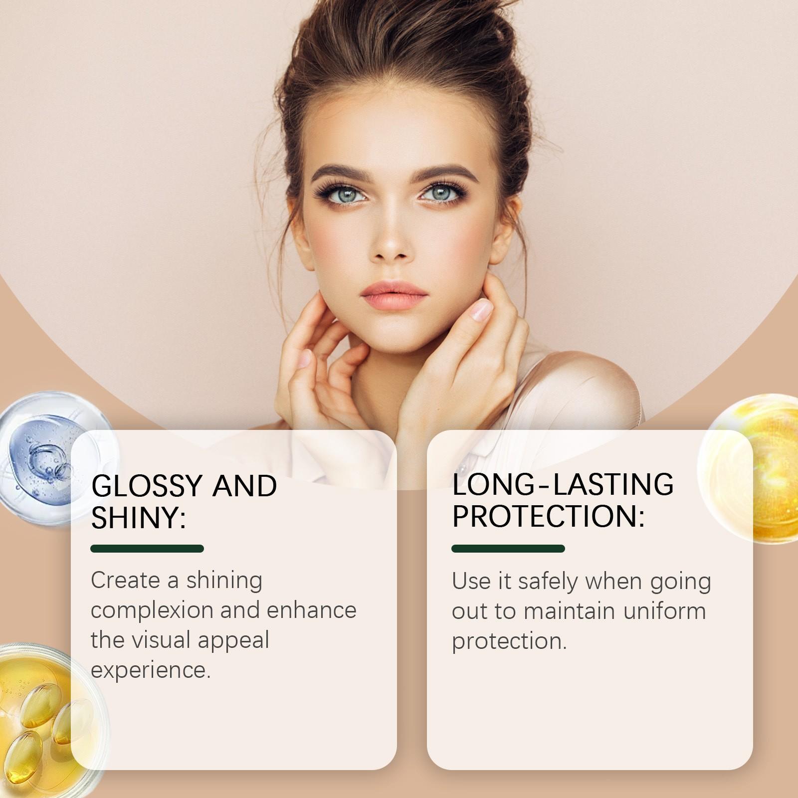 Coconut Highlighter Oil + Contour Brush (100ML+1pc), Outdoor UV Protection, Non-Greasy, Gentle Skin Care, Smooth and Comfortable