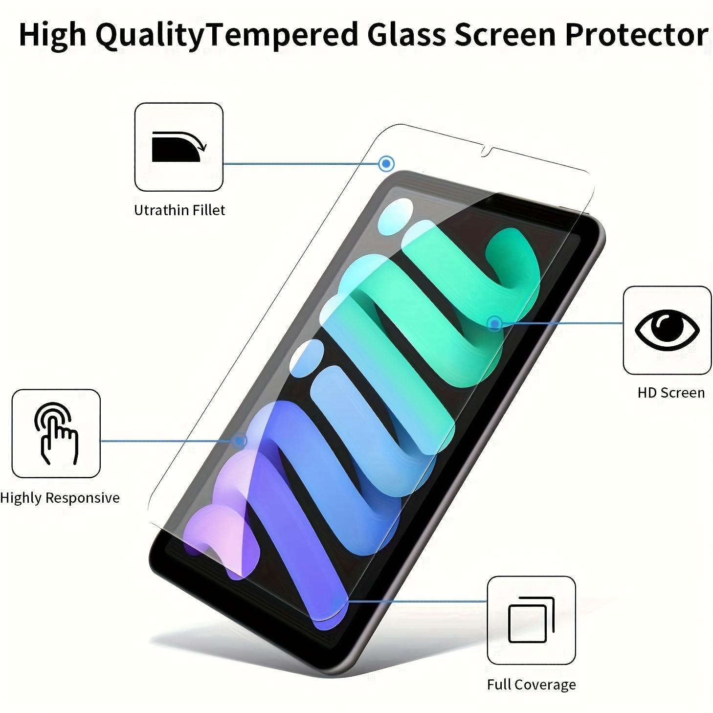 2-Pack Tempered Glass Screen Protector for iPad Mini A17 Pro 7/6 (8.3-Inch, 2021 Model), Anti-Fingerprint, Anti-Glare, Scratch-Resistant