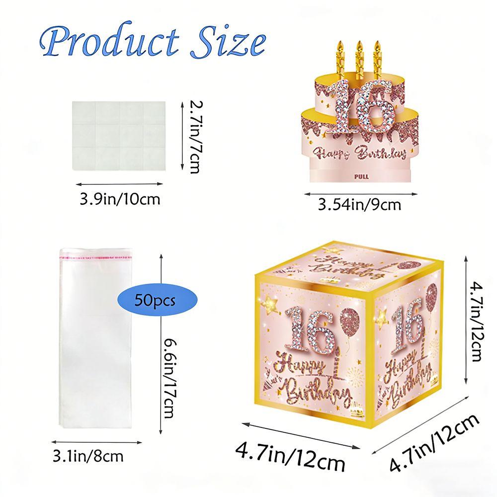 16th/18th Birthday Pull-Out Money Gift Box with Card Surprise Party Money Roll Gift Box Money Bouquet Interactive Design
