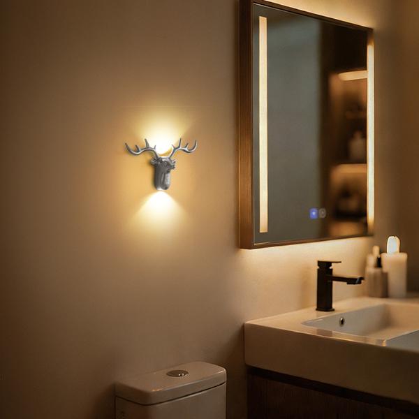 Smart LED Deer Step Light With Touch Dimming & Motion Sensor, Wireless Magnetic Wall Lamp, 1200mAh USB Rechargeable Night Light, Suitable For Stairs, Corridor, Bathroom, Bedrooms, Cabinets, Living Room, Bar Cabinet