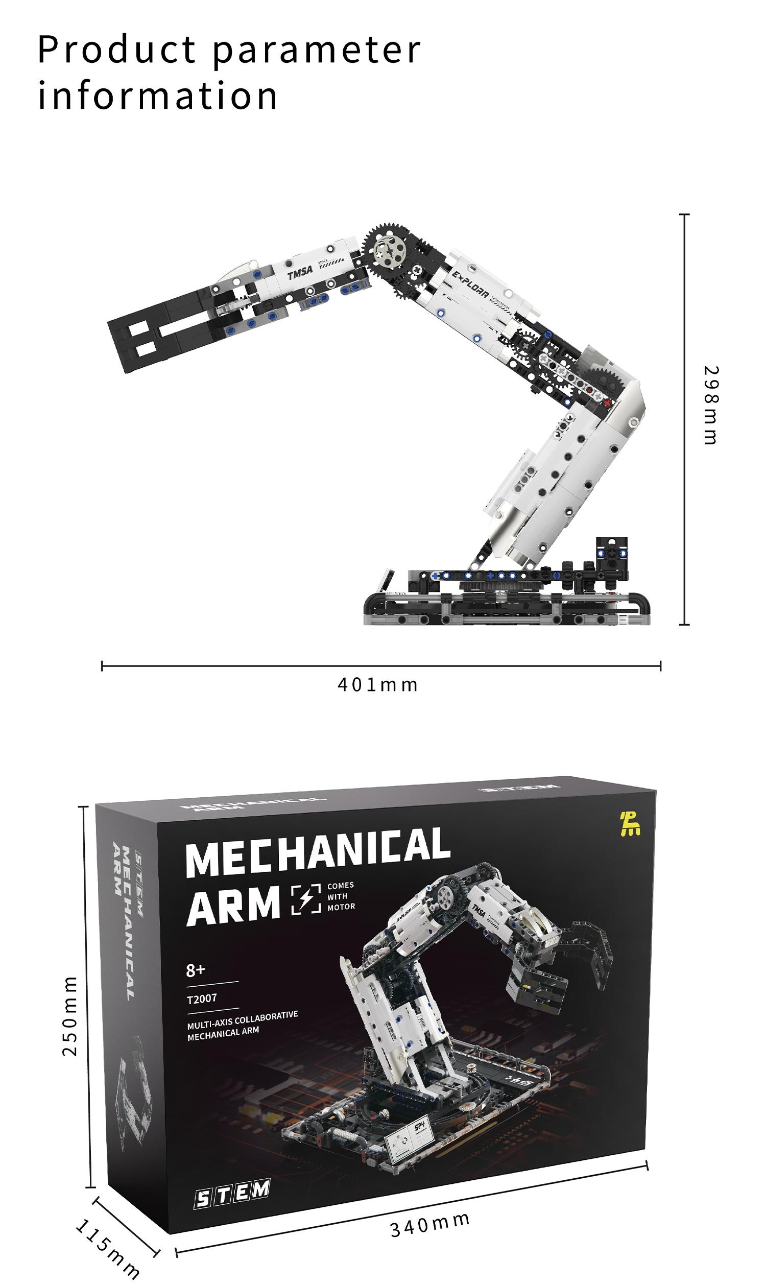 1029pcs Remote Control Mechanical Arm Building Set, Stem Education Toy, Dynamic Transmission System, Ideal Gift for Kids and Adults