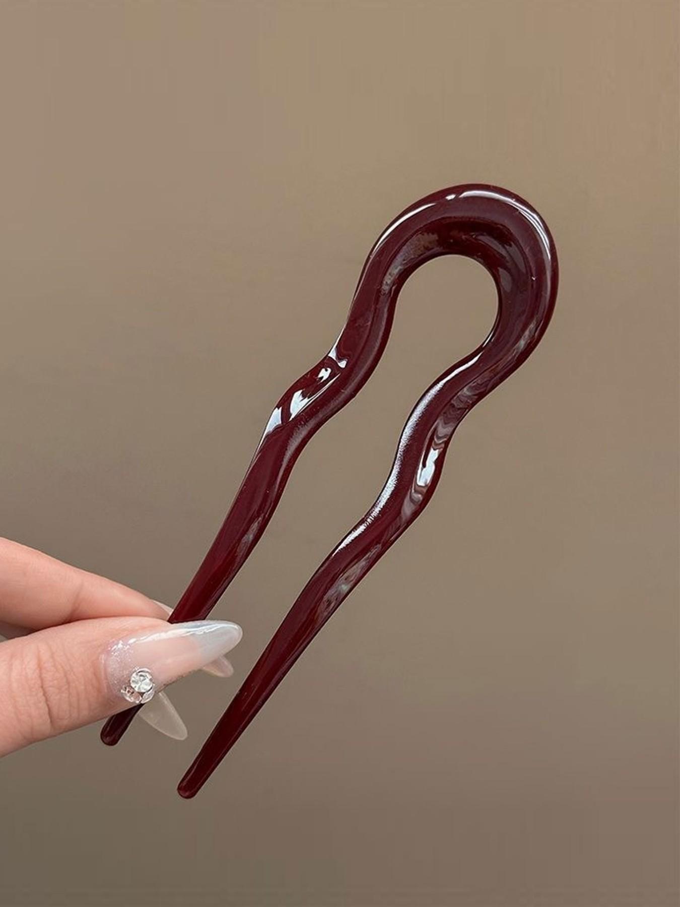 French Twist Spin Hair Forks, U-Shaped Wavy Hair Clips, Suitable For Spiral Buns, Tortoiseshell, Fashionable Flexible & Durable Women Hair Accessories