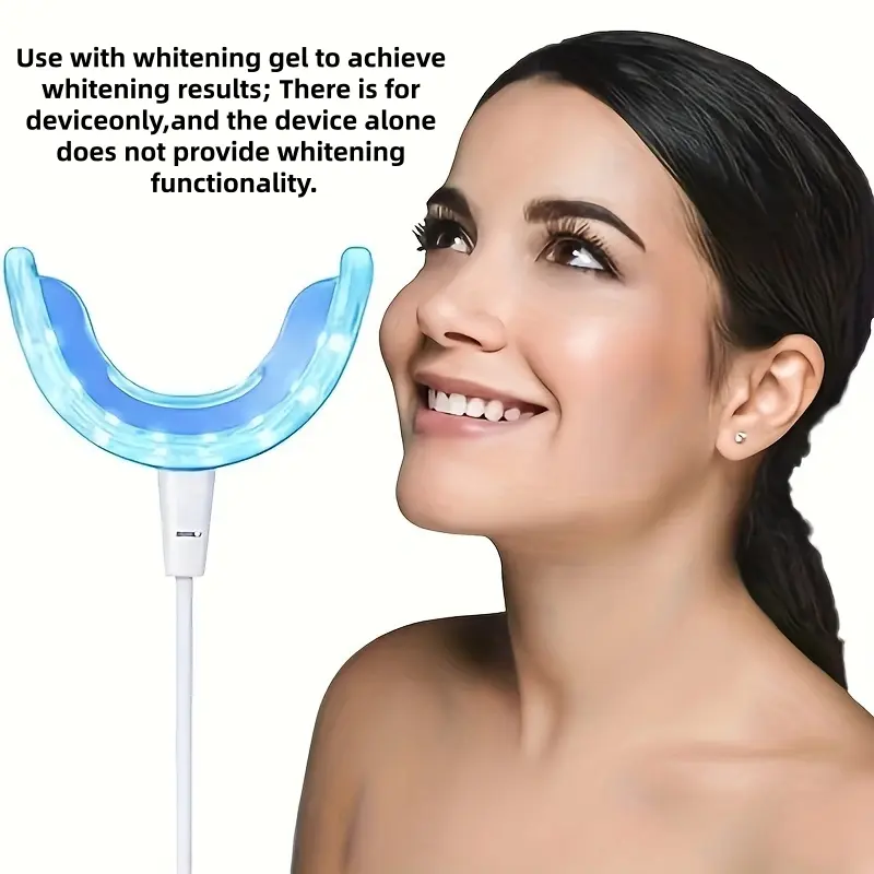 LED Teeth Light Accelerator Device, USB-Connected Mouth Tray for Home Dental Care, Device-Only (Effect Relies on Whitening Gel for Oral Use)