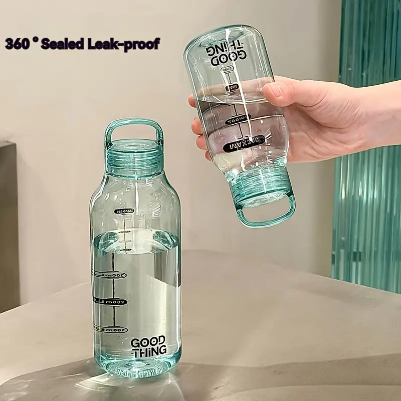Japanese-Style Minimalist Transparent Polycarbonate Sports Water Bottle - Leak-Proof, Temperature-Resistant, Portable Tumbler for School, Outdoor Use, Durable Stylish Everyday Carry