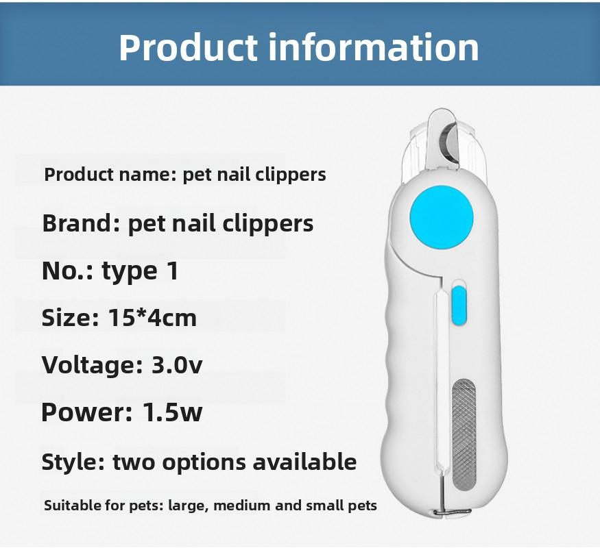 New Viral LED Pet Nail Clippers, Anti-quick Nail Grinder, Dog & Cat Nail Cutter, Pet Grooming Supplies