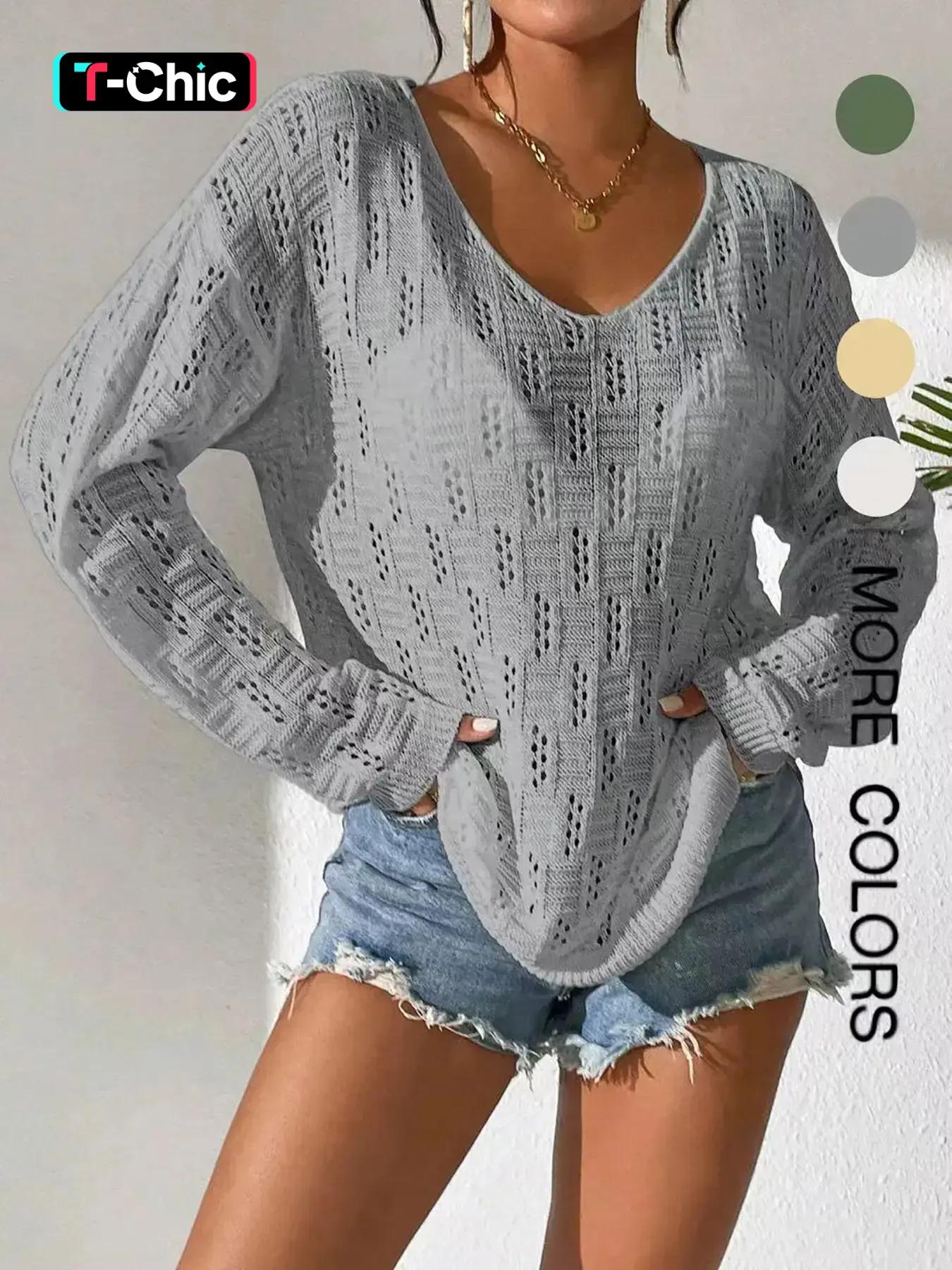 Girl Hole Lazy Style Full Sleeves Jumpers Tops Hollow Out Sexy Women Fashion Casual Basic Streetwear Femme Sweaters Pullovers