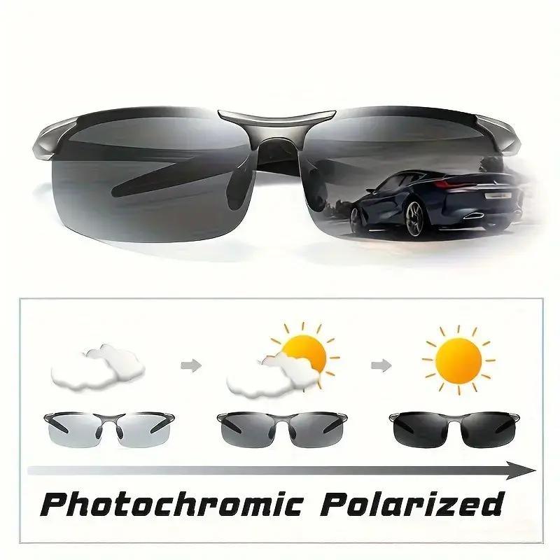 Fashionable Color Changing Glasses With Metal Frame And Color Changing Lenses, Perfect For Outdoor Activities, Vacations, Travel, Fishing, Photography Accessories For Men And Women Polarized Driving