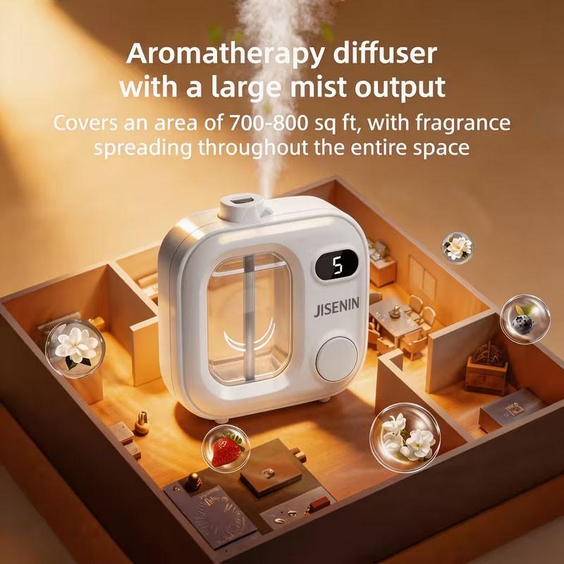 Cordless Essential Oil Diffuser, 5 Spray Modes, 500mah Rechargeable Battery, Smart Humidification, Ideal for Home, Office, Bathroom, Gift
