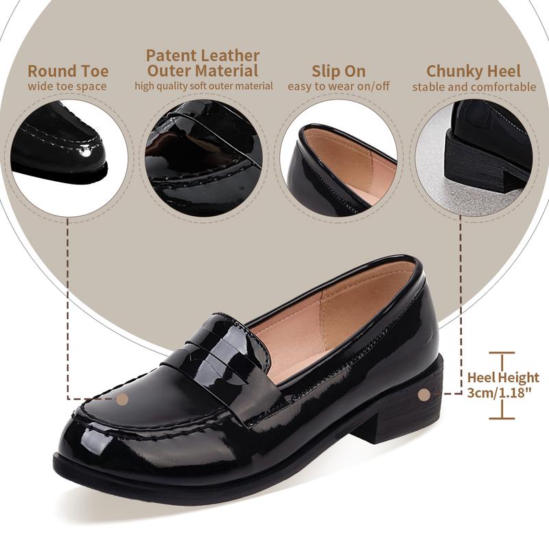 Belovely Women's Chunky Heel Platform Mary JanesCoquette Aesthetic Round Toe Pumps in PatentLeather for Casual Wear Solid color Simply wear Oxford shoes  Loafers