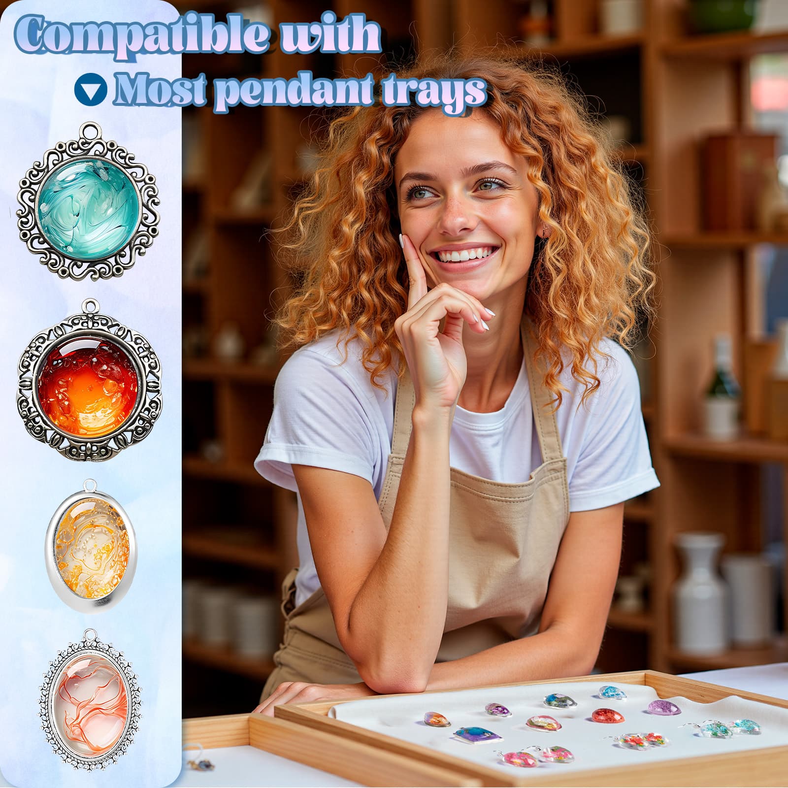 Cabochon Gems Resin Molds, 36 Cavities Thicker&Shiny UV Resin Molds Jewelry with 16 pcs Pendant Trays, Epoxy Molds for Beginner, jewelry making kits for Pendant,Earrings,Necklace,Keychains - LET'S RESIN Cabochon Gems Resin Molds, 36 Cavities Thicker&Shiny UV Resin Molds Jewelry with 16 pcs Pendant Trays, Epoxy Molds for Beginner, jewelry making kits for Pendant,Earrings,Necklace,Keychains - LET'S RESIN